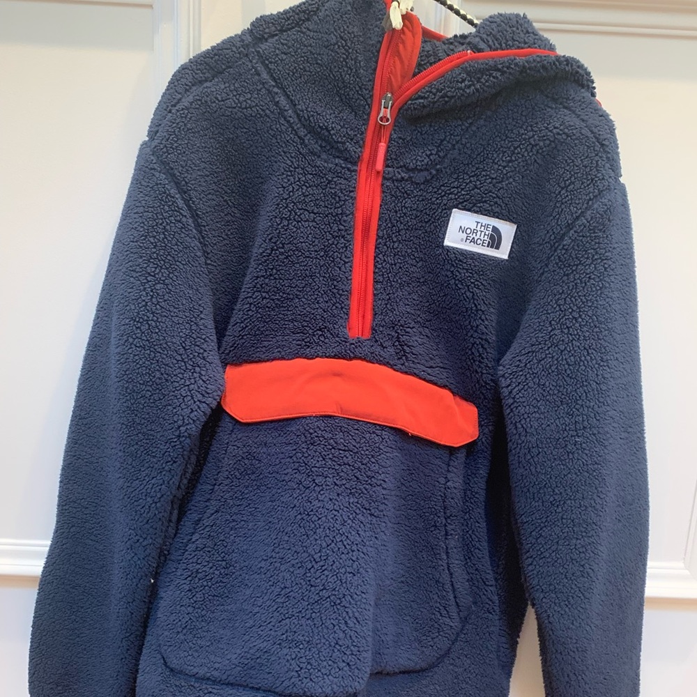 North face Sherpa navy blue sweater